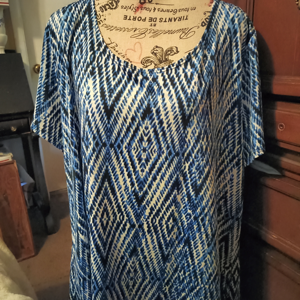 Blue Patterned Women's Top